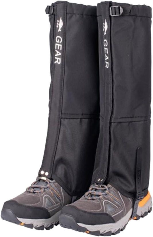 Black Breathable Nylon Waterproof Hiking Leg Gaiters