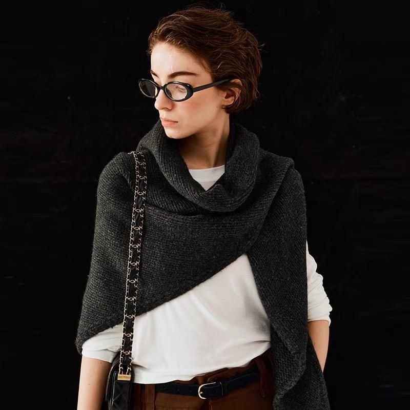 Dark Grey 190x70cm Triangle Scarf