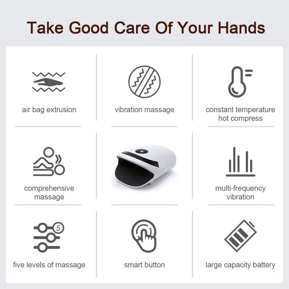 White Portable Electric Hand Massager