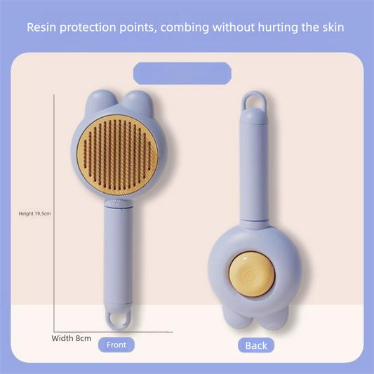 Blue Self-Cleaning Pet Slicker Brush - 2 Pack