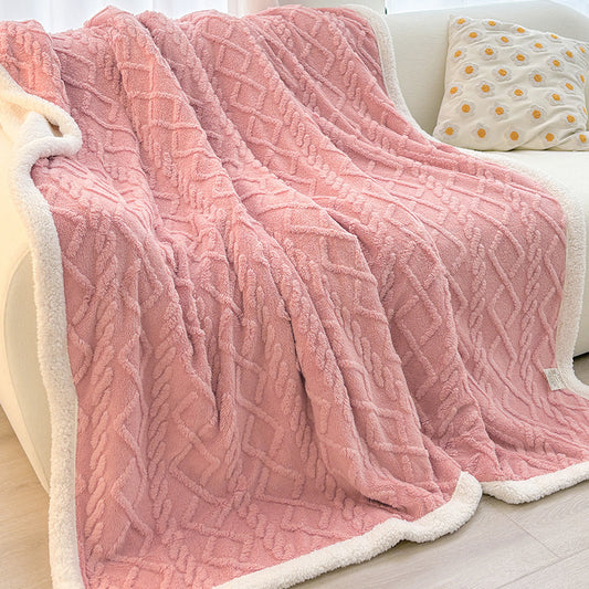 Pink 180*200cm Double Blanket, Taffeta Fleece Blanket,Machine Washable