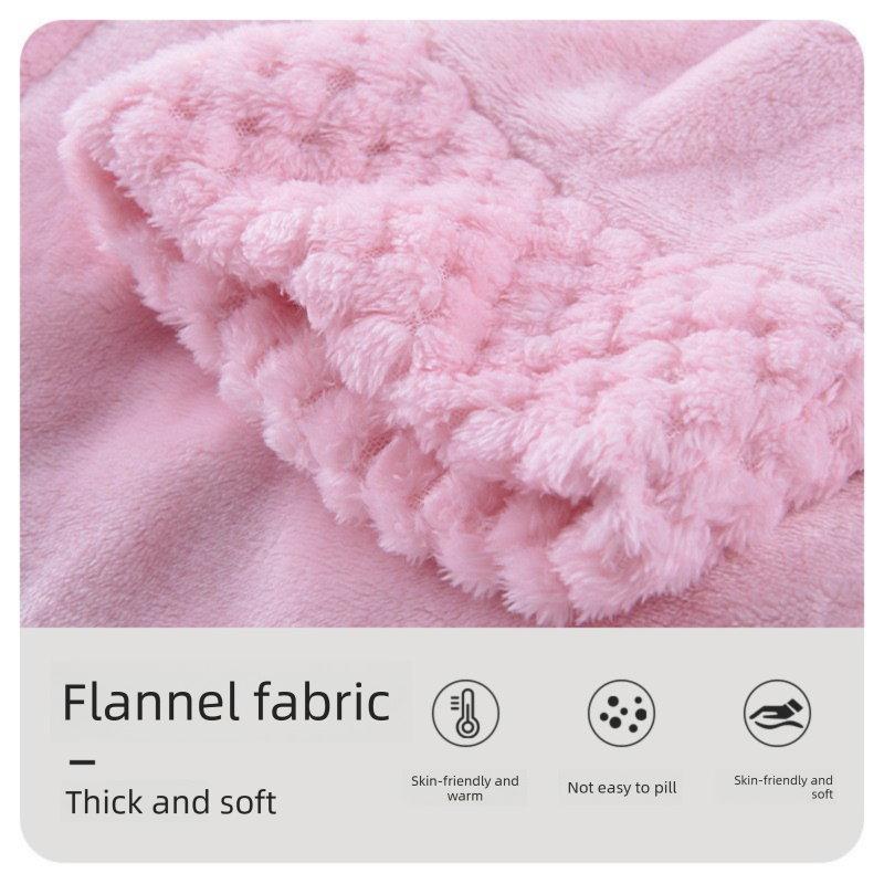 White M size Plush Flannel Robe for Couples - Thickened Warm Bathrobe with Shawl Collar, Soft Fleece Material, Unisex Long Style for Winter Home Wear