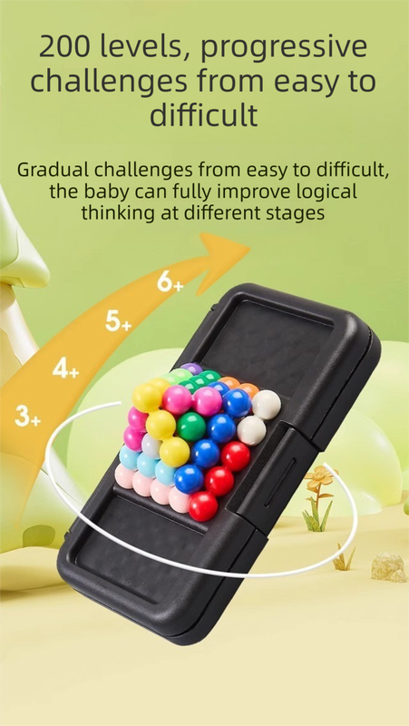 3-Pce Black 3D Puzzle - portable, educational logic game suitable for children and adults, featuring numerous levels and made of ABS material.