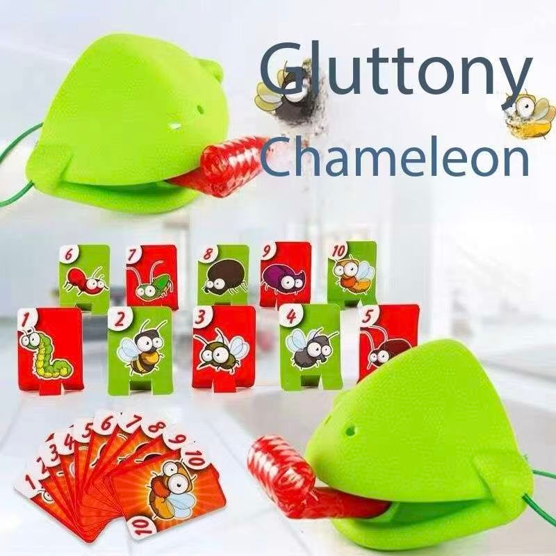 4 Player Frog Tongue Game Lizard Mask Family Board Game