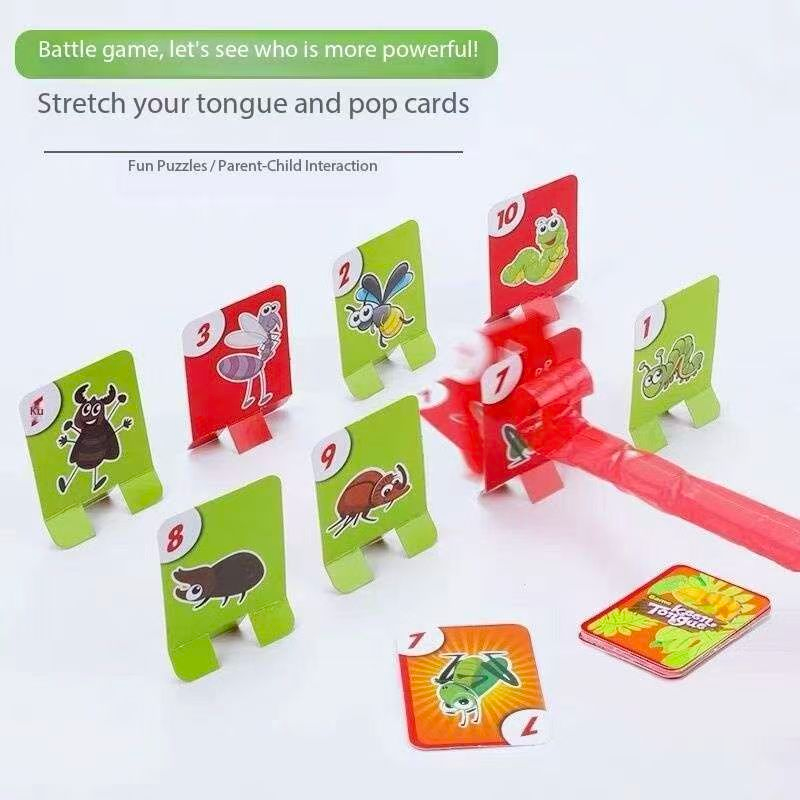 4 Player Frog Tongue Game Lizard Mask Family Board Game