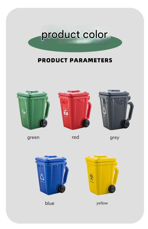 Green  Creative Trash Can Ceramic Mug with Shovel Spoon - 400m