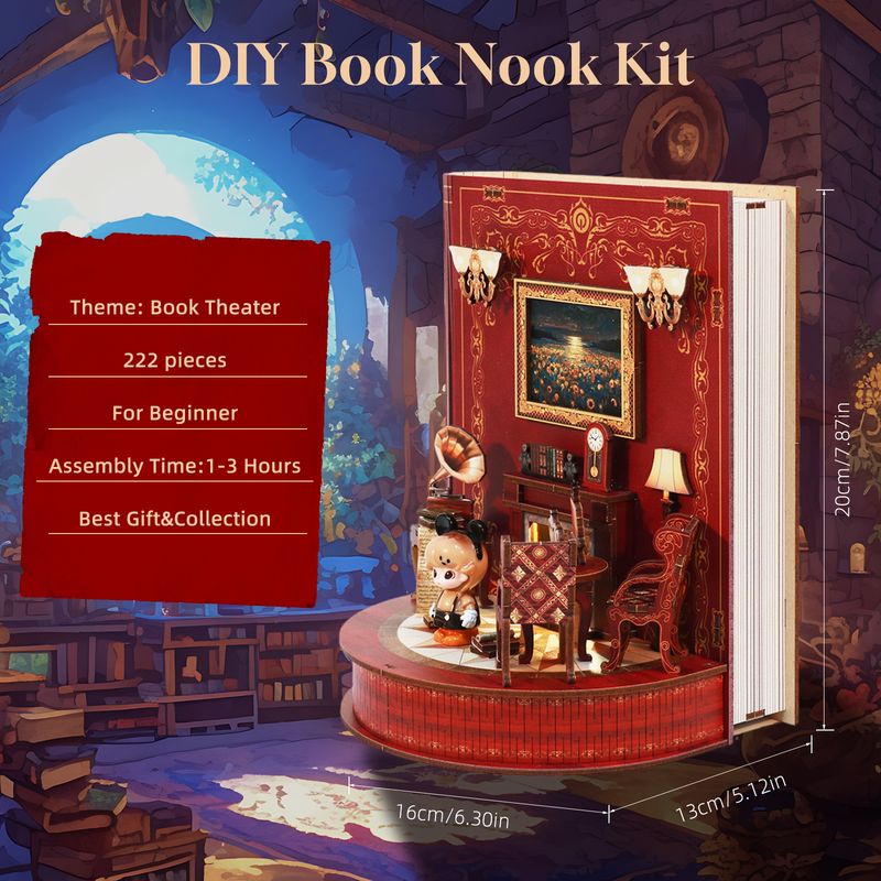 3D Wooden Puzzle 222 Pieces Bookend Decor