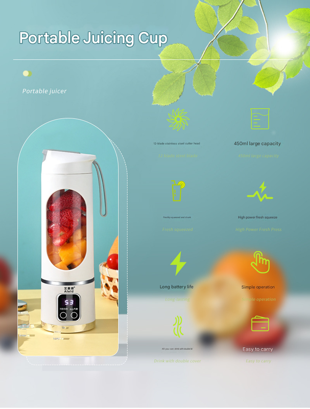 Purple Portable Blender 450ml