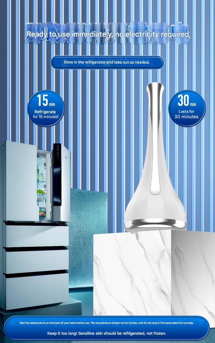 White Flat-Surface Ice  Cold Therapy Facial Tool- Reusable Cooling Massager