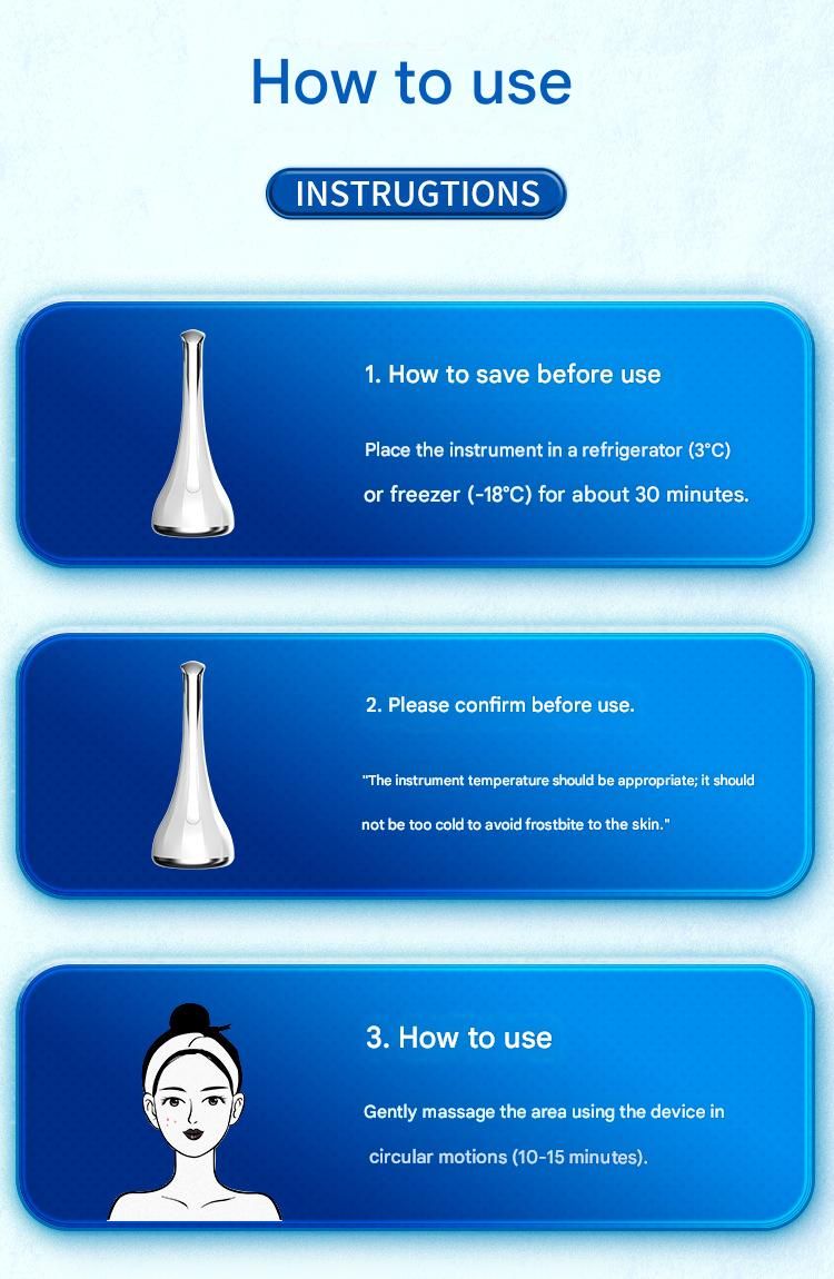 White Flat-Surface Ice  Cold Therapy Facial Tool- Reusable Cooling Massager