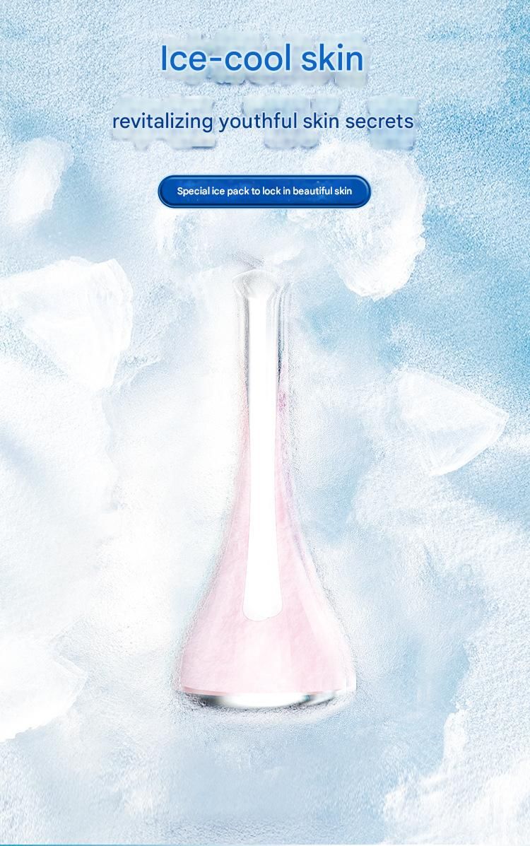 2-piece White and Pink Flat-Surface Ice  Cold Therapy Facial Tool - Reusable Cooling Massager