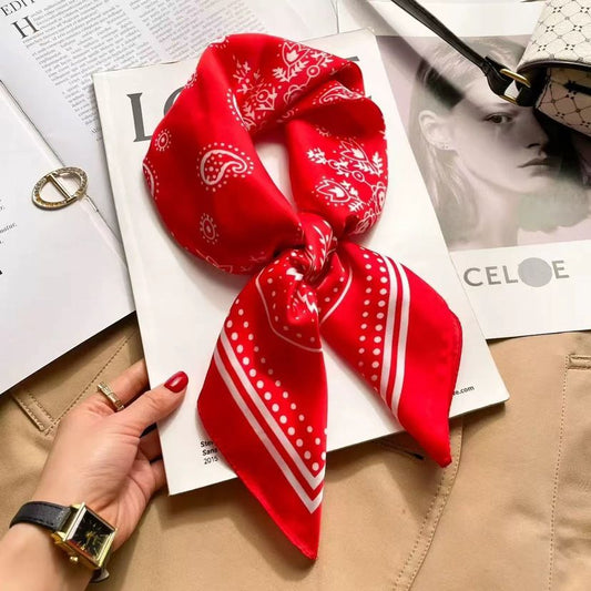 Red and white Women's 70cm Square Scarf
