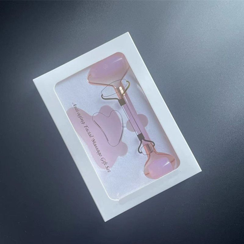 2-Piece Pink Natural Gua Sha Facial Tool
