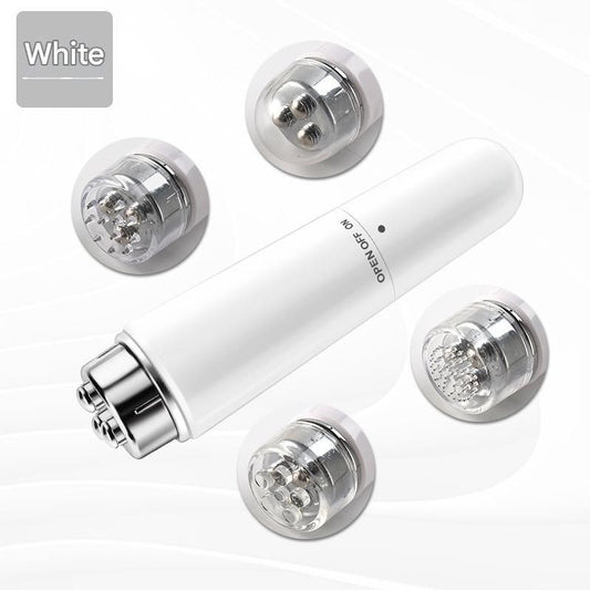White Electric Eye Massager Pen - Vibration Massage Wand for Eye Area, Face, and Neck - Battery Operated Skincare Tool（Batteries not included）, Compact Daily Use, Gift Ready