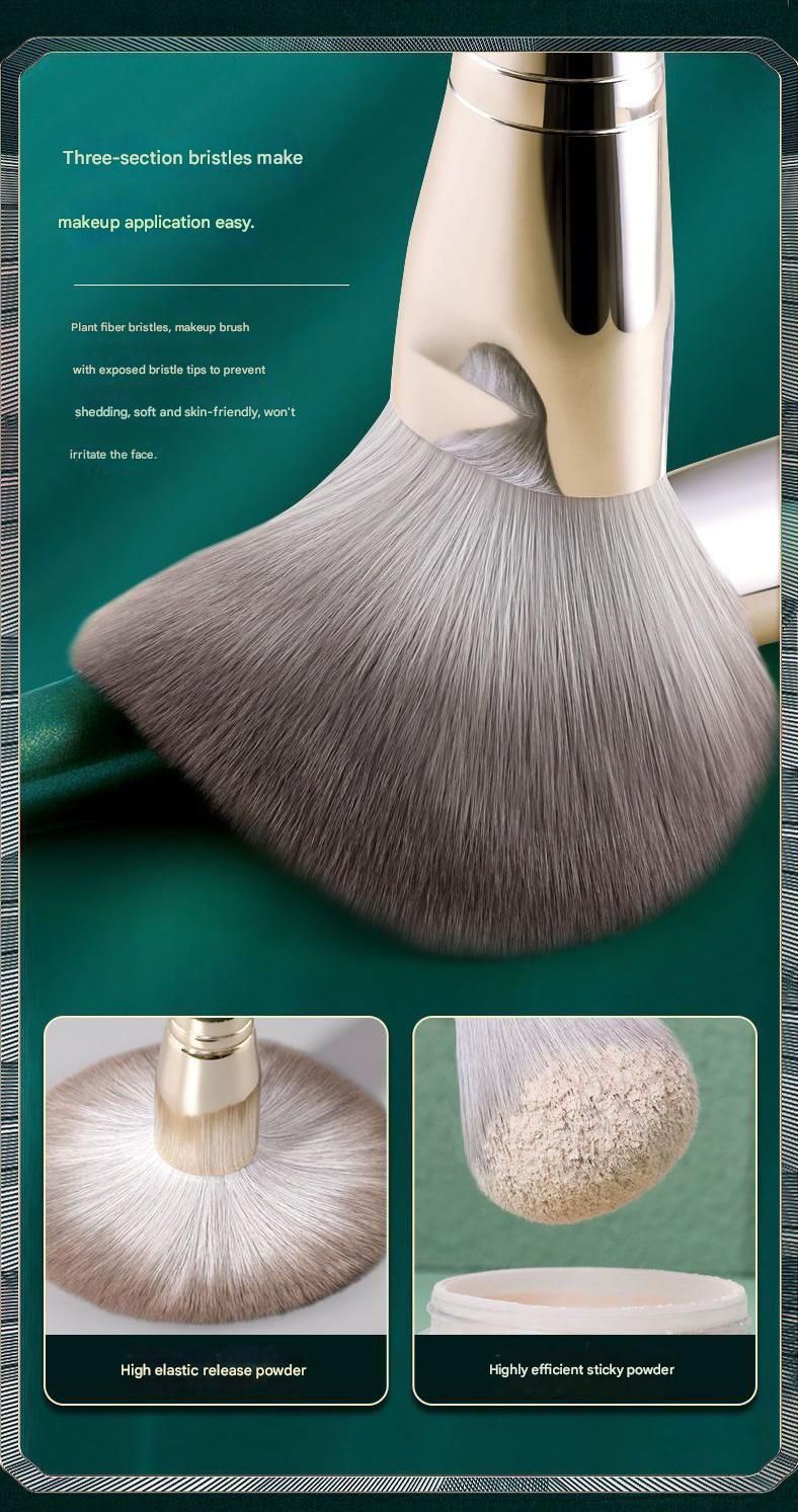 14-Piece Green  storage bucketSynthetic Fibre Makeup Brush Set