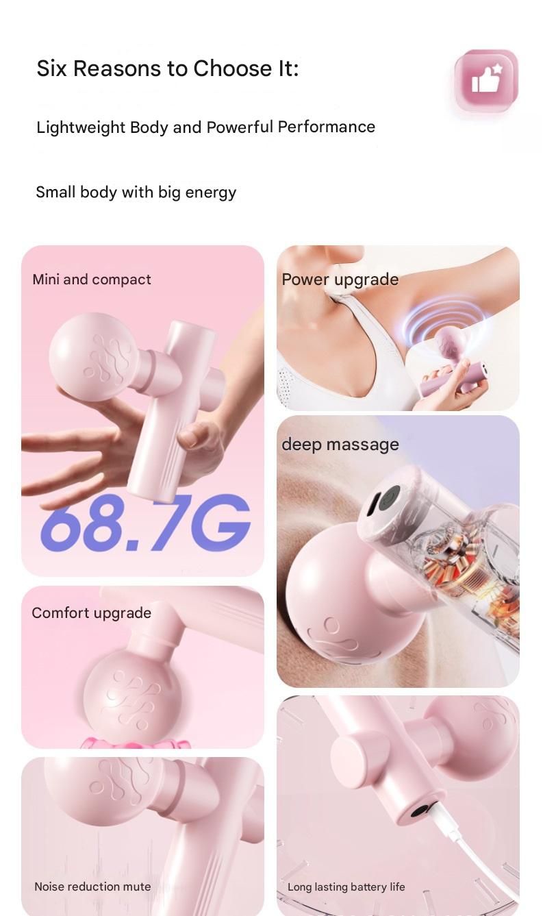 Pocket-Sized Deep Tissue Percussion Massager with 4 Speeds