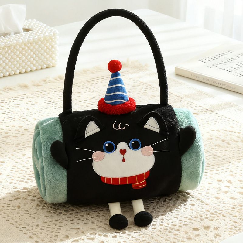 Black Cat Roll-Up Blanket 100 x 170cm
