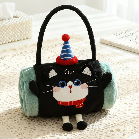 Black Cat Roll-Up Blanket 100 x 170cm