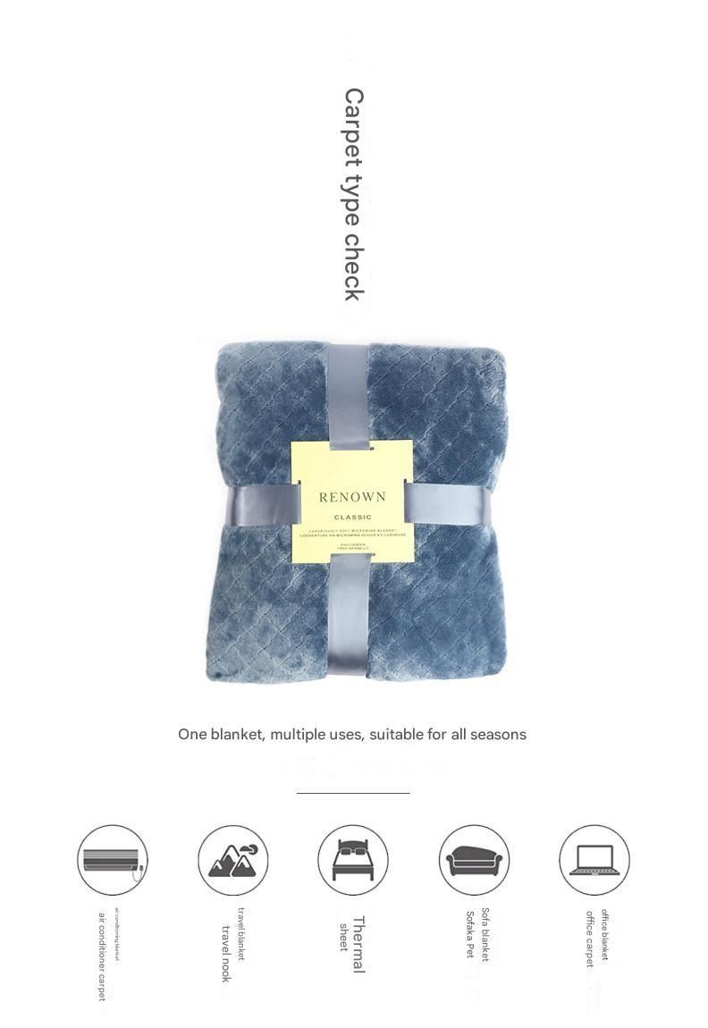 Green 150*200cm Flannel Fleece Blanket , Soft & Warm Polyester Throw
