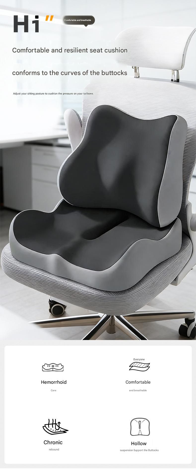 Breathable Contoured Design for Office, Car, and Home Use