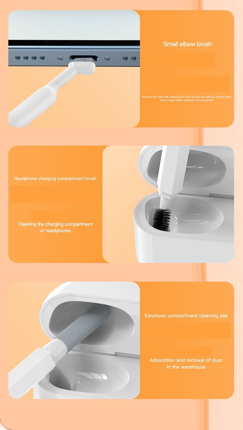 Ergonomic ABS Handle with Dust Blower, Keyboard Cleaner & Screen Wipes