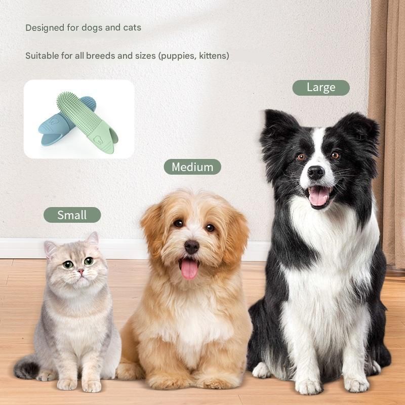 Green Pet Finger Toothbrush