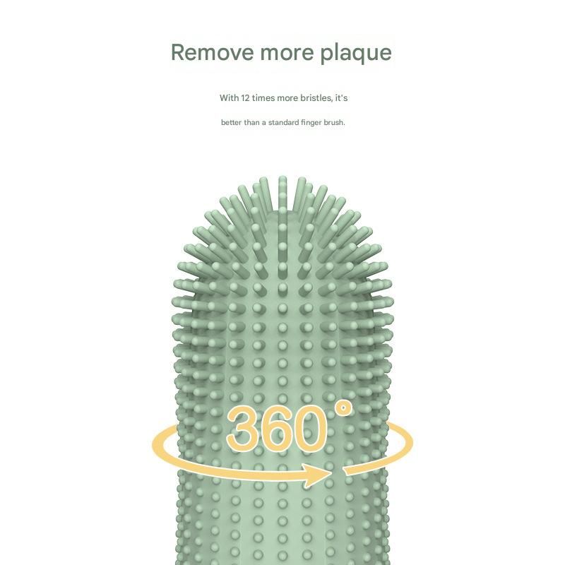 Green Pet Finger Toothbrush