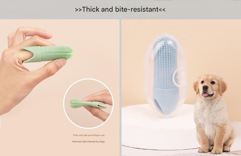 Green Pet Finger Toothbrush