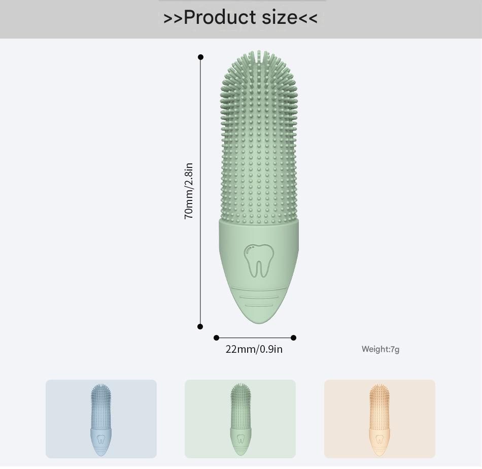 Green Pet Finger Toothbrush