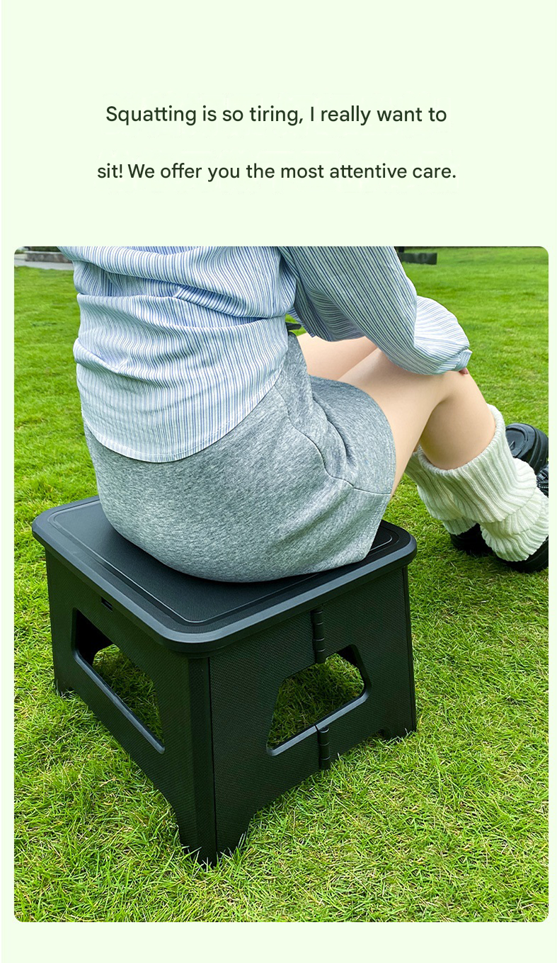 Black Portable Folding Toilet Stool