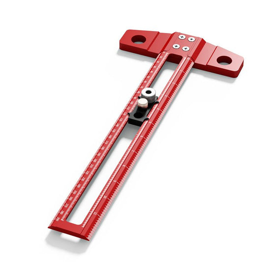 Red Aluminium T-Square Ruler 0-400mm