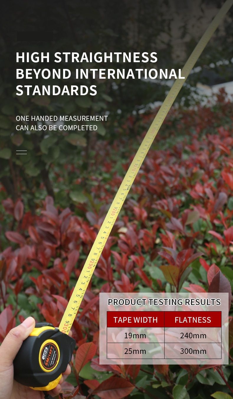 10M Heavy Duty Steel Tape Measure -  Metric & Imperial Dual Scale - High Carbon Steel Blade, Anti-Slip ABS+TPR Casing, Push-Button Lock, Wear-Resistant for Construction & DIY