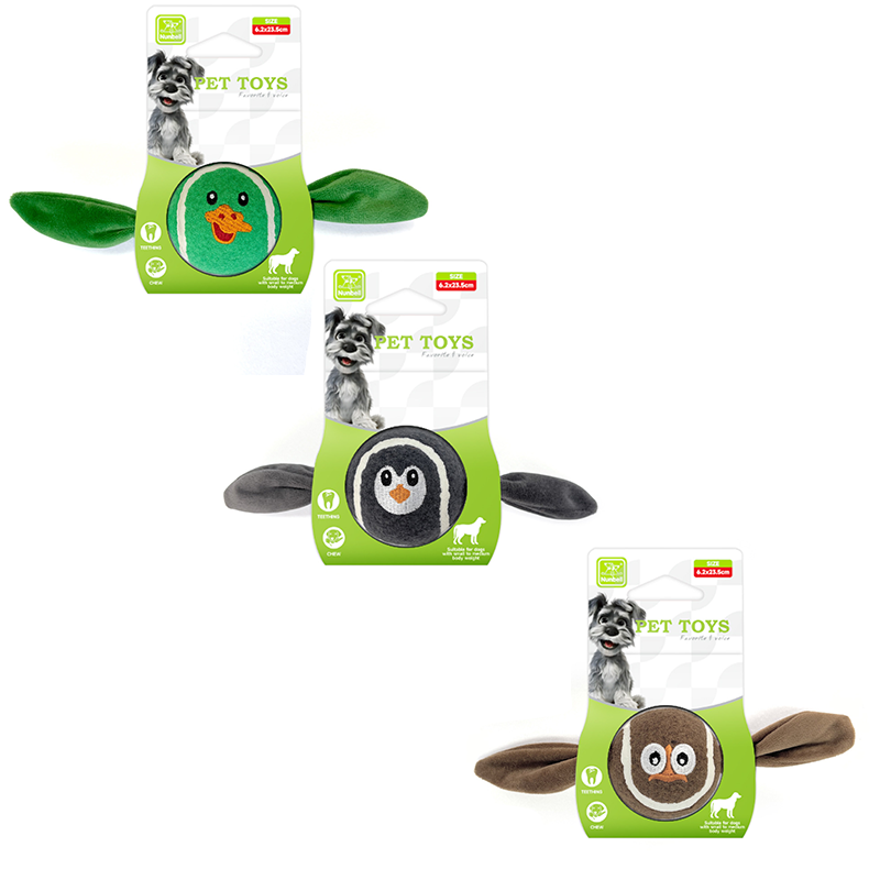 Chew-Resistant Dog Ball with Plush Animal Designs for Interactive Play