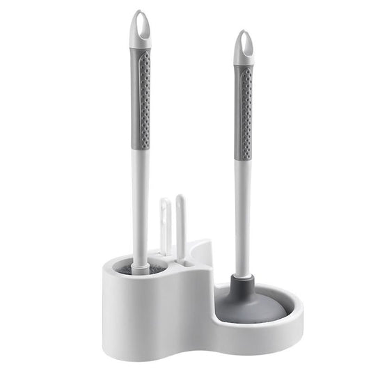 4 in 1 Bathroom Plunger and Brush Kit with Wall Mount Holder