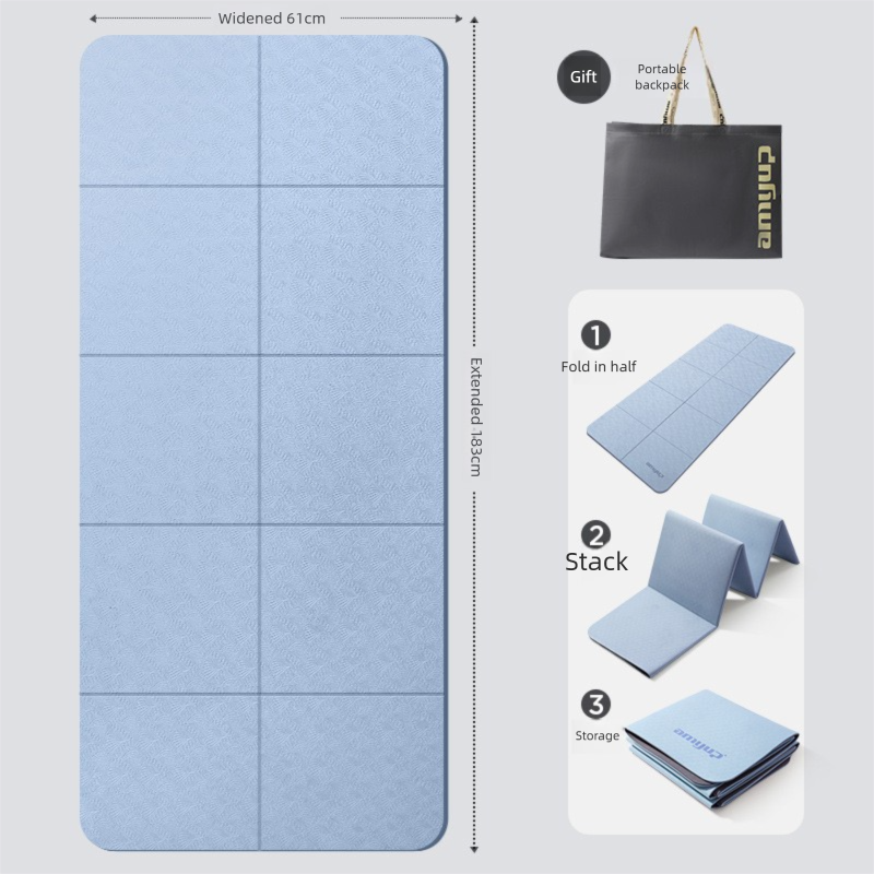 Blue Foldable Yoga Mat