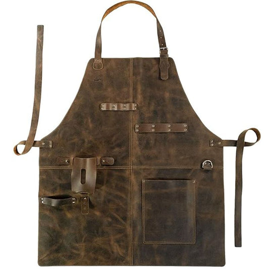 Retro PU Leather Work Apron
