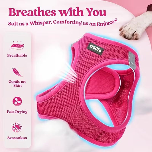 Adjustable Reflective Pet Vest with Swivel Clip(Size: M)