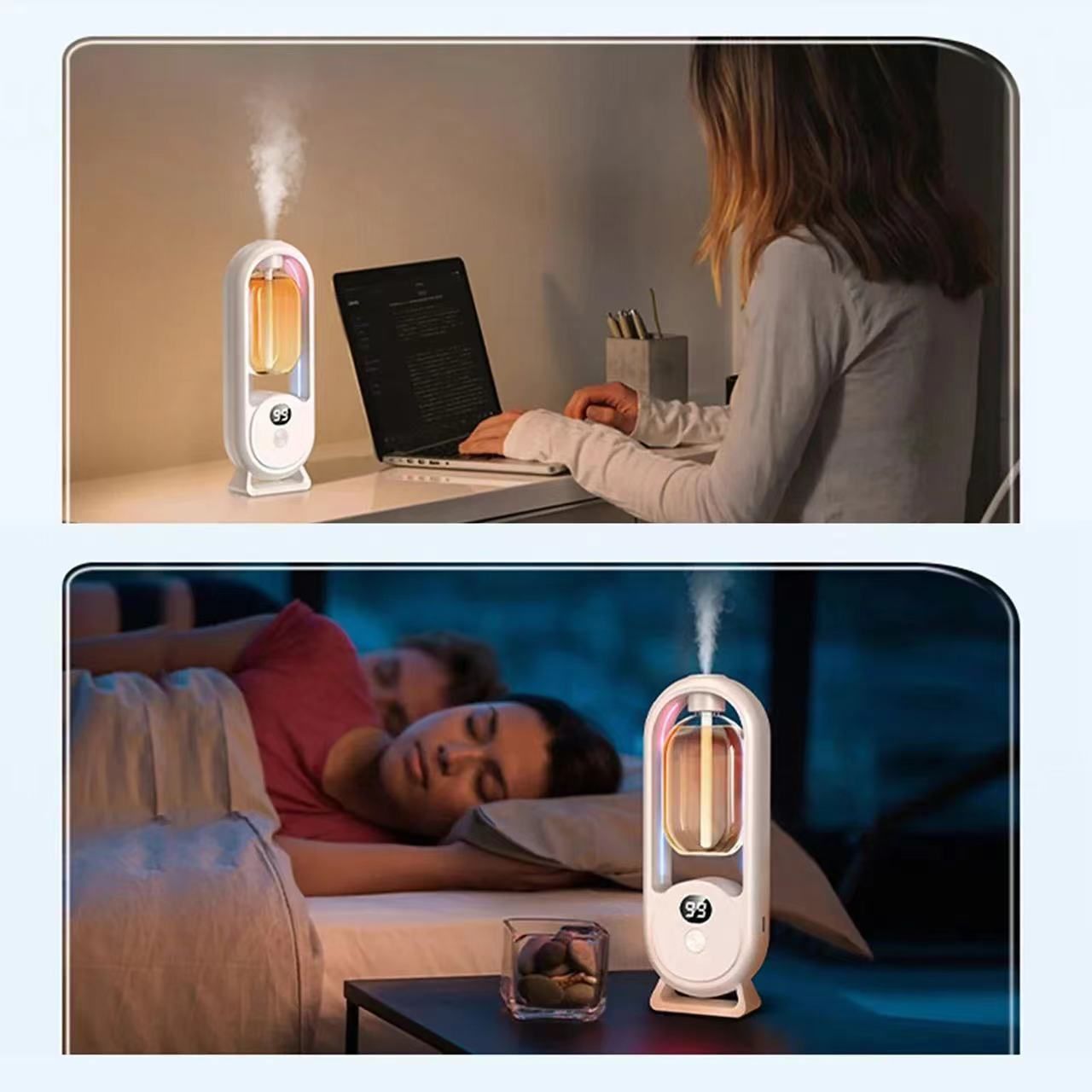 Ultrasonic Mist Air Freshener with LED Light and Wall Mount