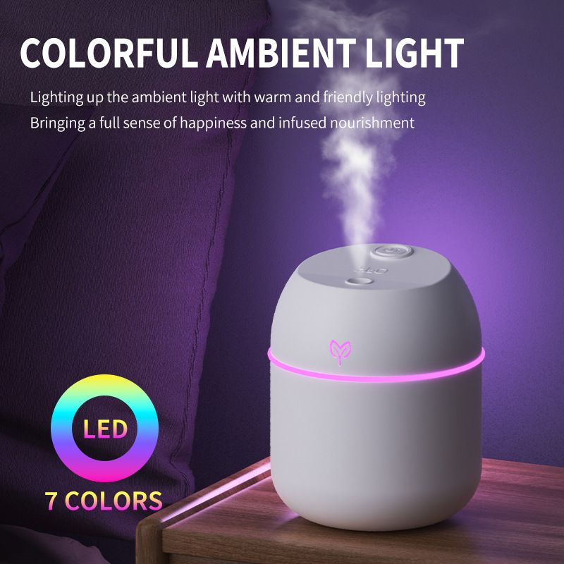 Desktop Ultrasonic Air Humidifier with Colorful LED Light