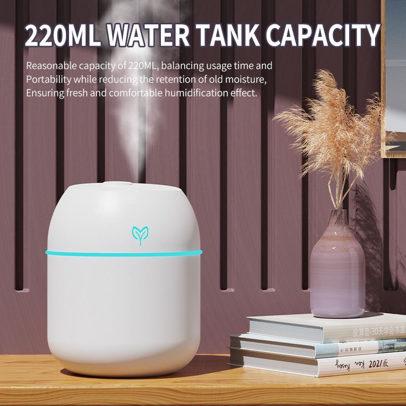 Desktop Ultrasonic Air Humidifier with Colorful LED Light
