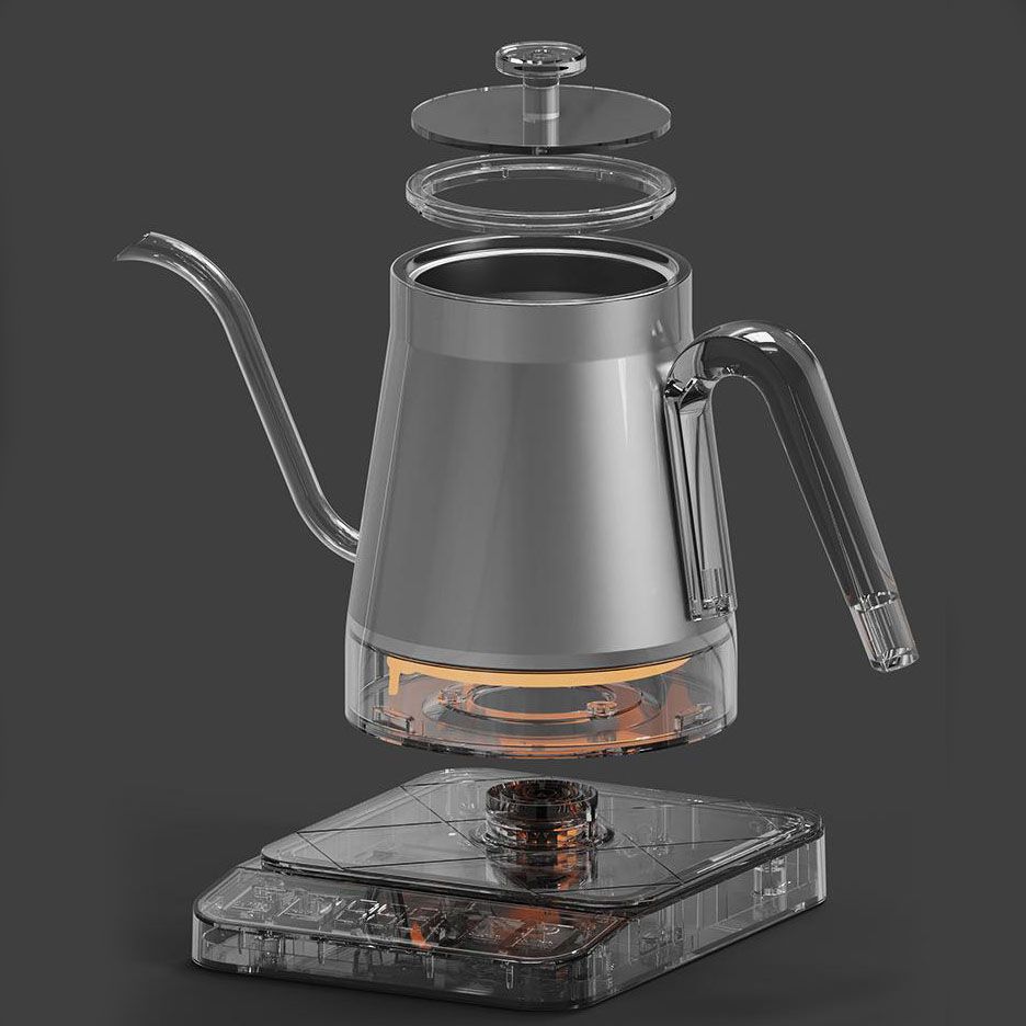Black 0.8L Gooseneck Kettle with Temperature Control