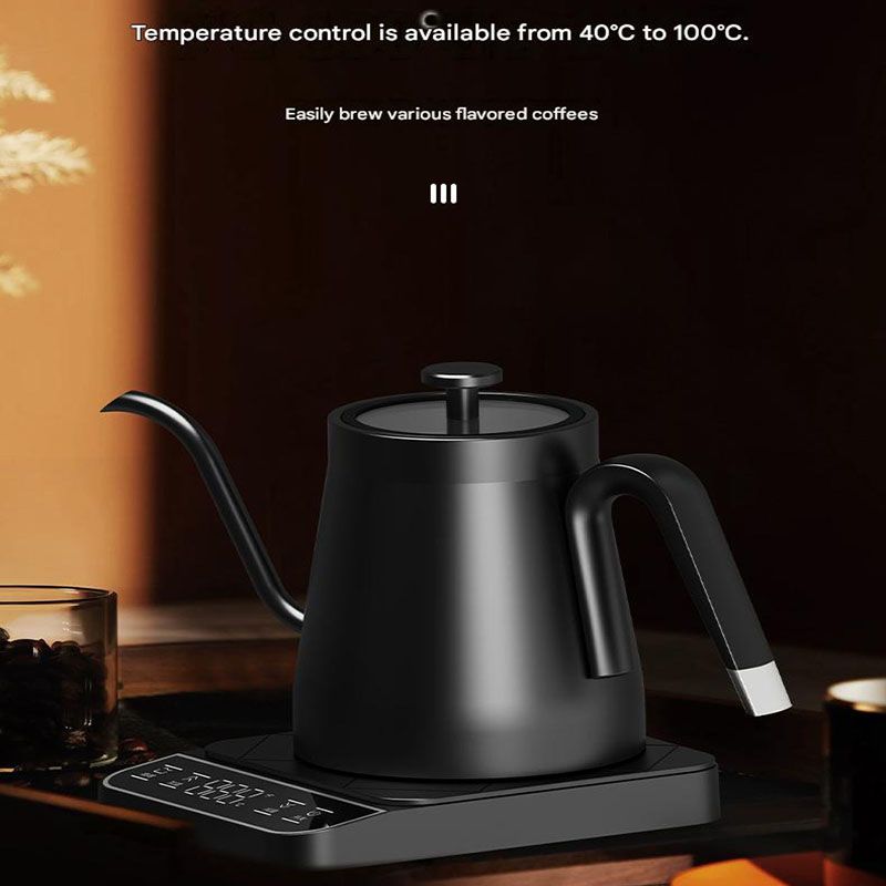 Black 0.8L Gooseneck Kettle with Temperature Control