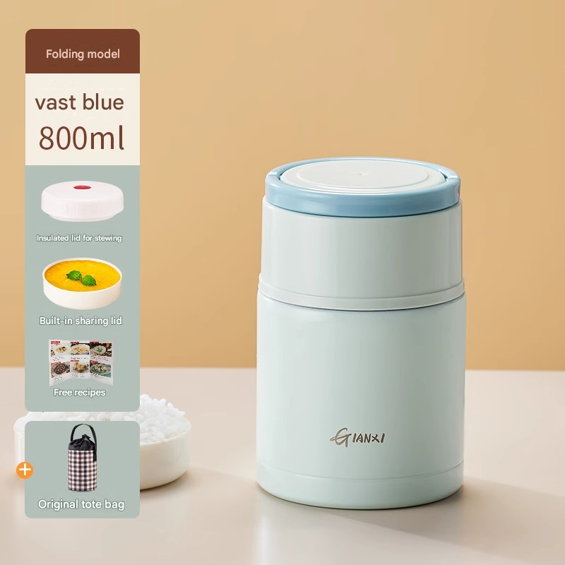 Go-Anywhere 800ml Stainless Steel Thermal Soup Outline Blue