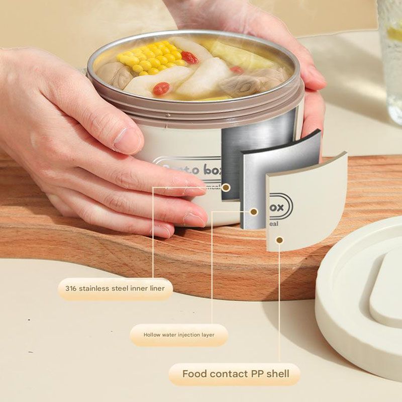 Double Layer Microwave Lunch Box with Bag & Cutlery