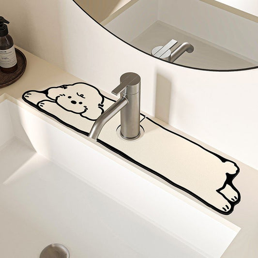 2-Piece Faucet Draining Mat Set - Dog
