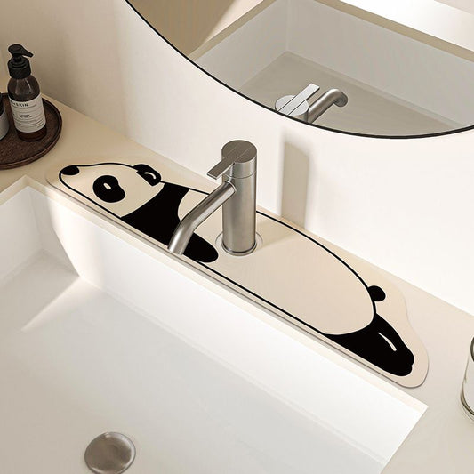 2-Piece Faucet Draining Mat Set - Panda