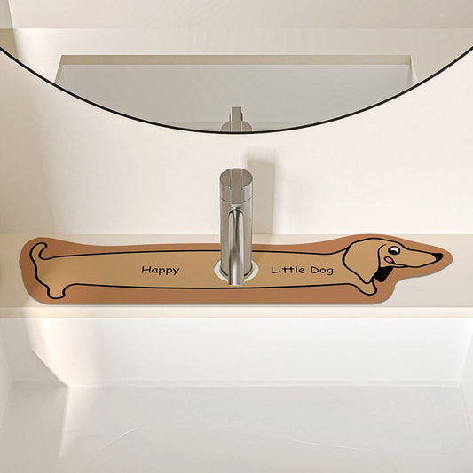 2-Piece Faucet Draining Mat Set - Dachshund