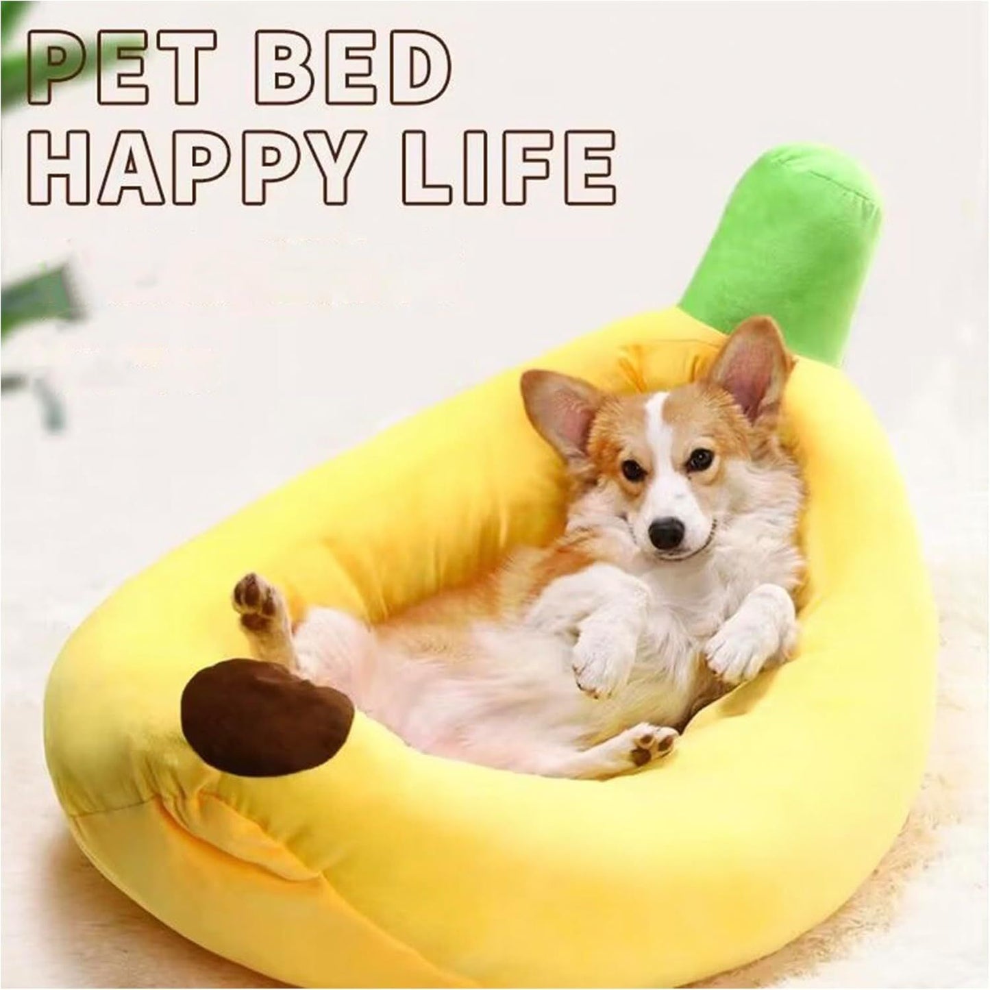 Banana Boat Pet Bed Plush Soft Dog Cat Nest