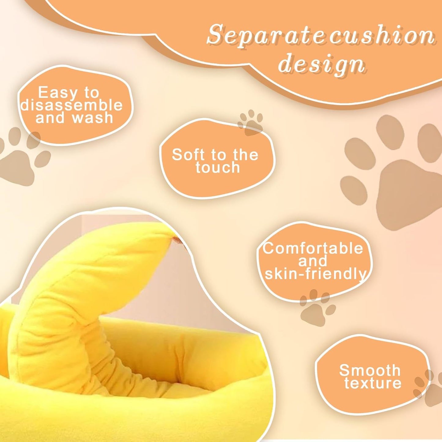 Banana Boat Pet Bed Plush Soft Dog Cat Nest