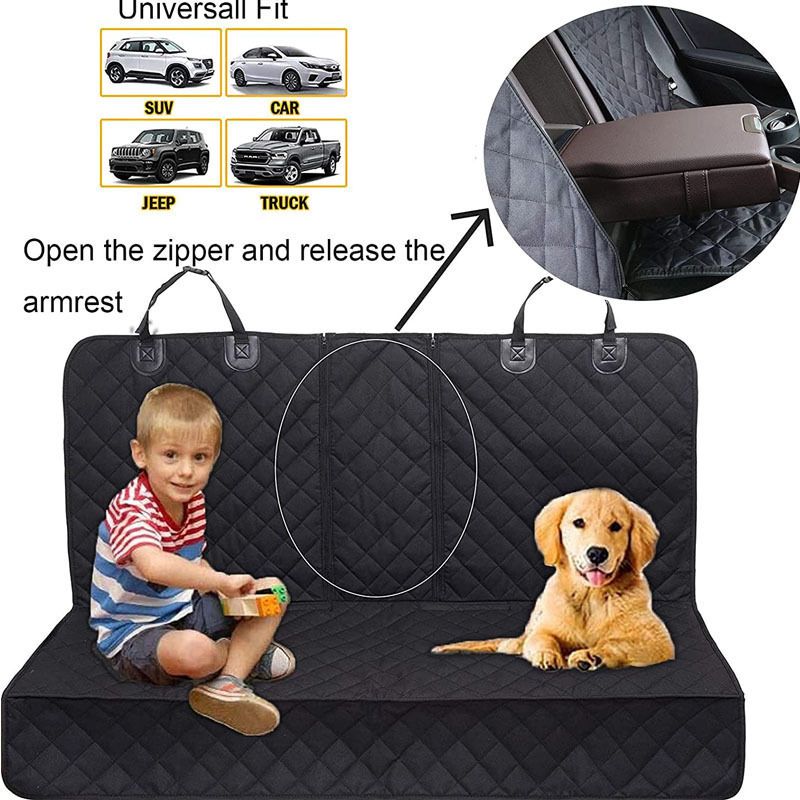 Black Waterproof Pet Car Back Seat Cover